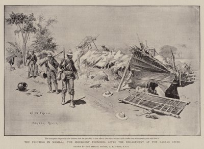 The Fighting in Manila, the Insurgent Trenches after the Engagement at the Bagbag River by Charles Edwin Fripp
